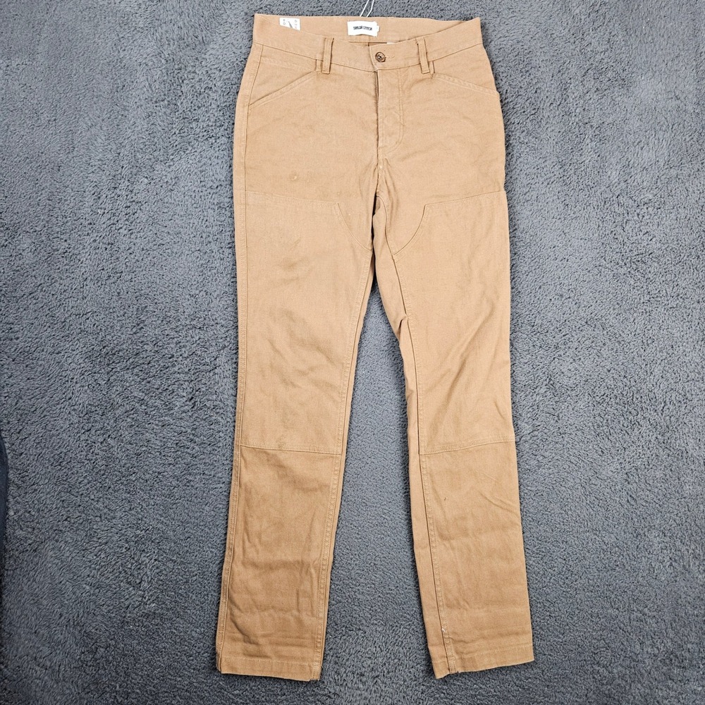 Taylor Stitch Mens Chore Pant Boss Duck British Khaki Double Knee‎ Size 28